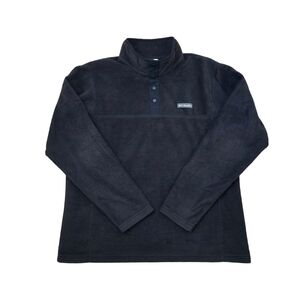 Columbia Black Fleece Half Button Snap Pullover